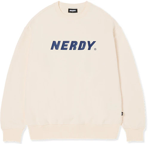 nerdy-classic-logo-print-crewneck-sweatshirt-unisex-cream-color-pnes-23-kc-0302