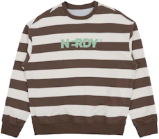 Nerdy Classic Wide Stripe Loose Crewneck Sweatshirt Unisex Brown. PNED23SW0441 Nerdy Classic Wide Stripe Loose Crewneck Sweatshirt Unisex Brown. PNED23SW0441