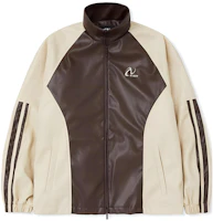 Nerdy Color Block Logo Print Stand Collar Jacket Brown Unisex PNEF23TR1341 Nerdy Color Block Logo Print Stand Collar Jacket Brown Unisex PNEF23TR1341