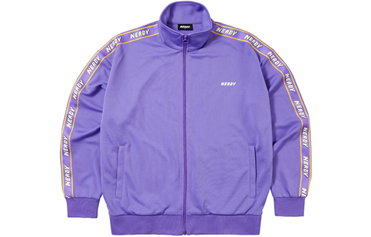 Nerdy Colorful Neon Logo Track Jacket Unisex Purple - Perfect Gift Choice PNES21KA0217