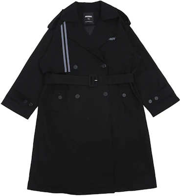 Nerdy Double-Breasted Striped Long Sleeve Trench Coat Unisex Black PNEQ23JK0301 Buy Nerdy Double-Breasted Striped Long Sleeve Trench Coat Unisex Black PNEQ23JK0301