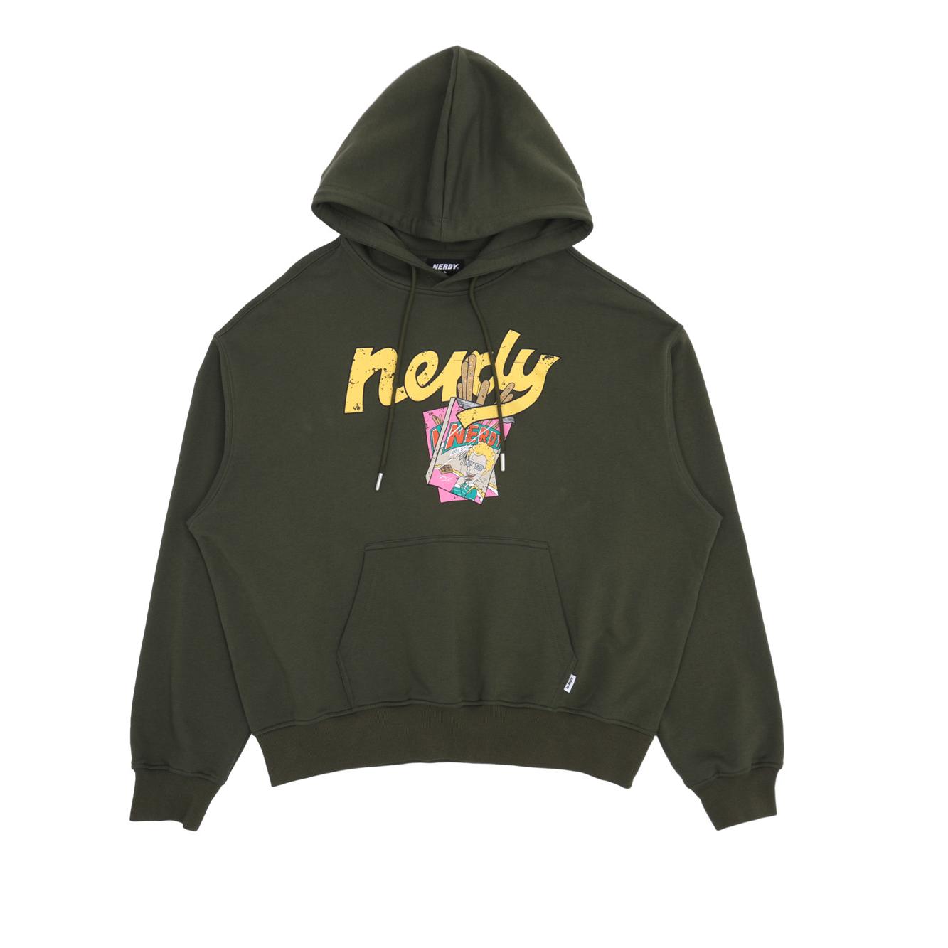 Nerdy Fun Snack Illustration Hoodie Unisex Yellow Brown PNEQ23HD0633