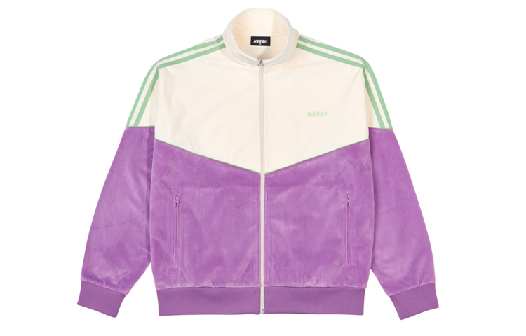 Nerdy FW20 Colorblock Velvet Loose Jacket Unisex Light Purple Gift-Ready PNEF20KA0236