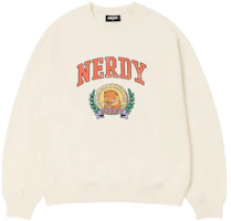 Nerdy FW22 Beige Letter Print Long-Sleeve Pullover Unisex Sweatshirt PNEF22KC1802 Nerdy FW22 Beige Letter Print Long-Sleeve Pullover Unisex Sweatshirt PNEF22KC1802