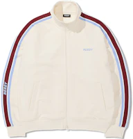Nerdy FW22 Colorblock Logo Print Retro Sports Jacket Unisex Cream White. PNEF22KA0302 Nerdy FW22 Colorblock Logo Print Retro Sports Jacket Unisex Cream White. PNEF22KA0302