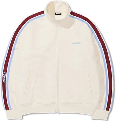 Nerdy FW22 拼色復古運動外套 中性奶白色 Logo 印花款式 PNEF22KA0302 Buy Nerdy FW22 拼色復古運動外套 中性奶白色 Logo 印花款式 PNEF22KA0302