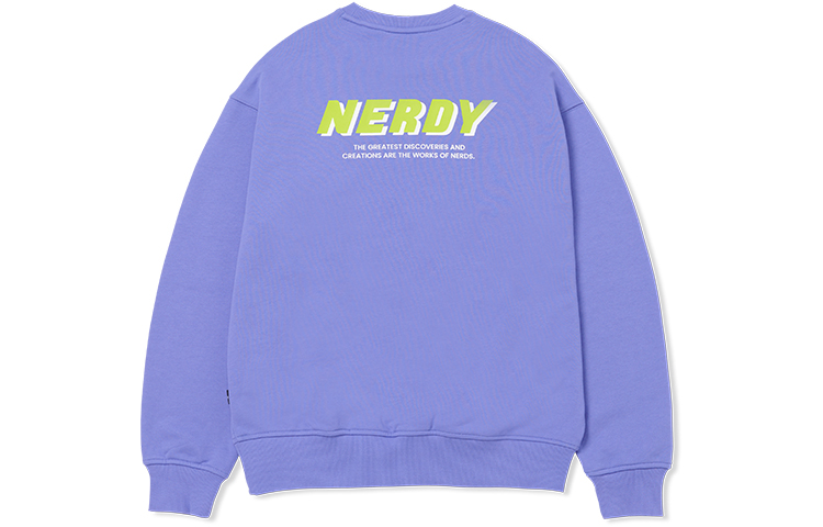 Nerdy FW22 Layered Logo Print Pullover Sweatshirt Unisex Purple PNEF22KC1017