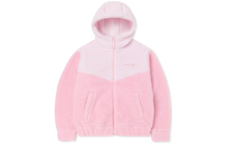 Nerdy FW22 Logo Patchwork Zip Hoodie Jacket Pink Unisex PNEW22KJ0215