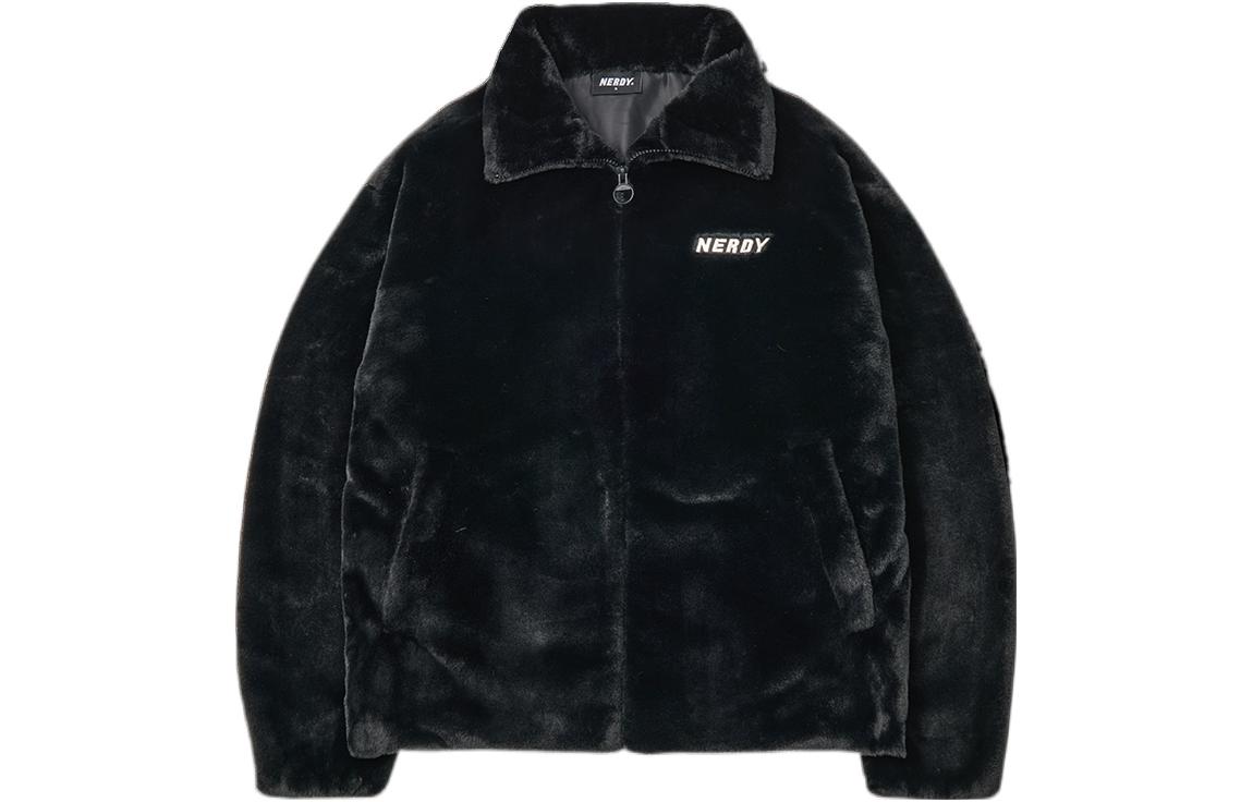 Nerdy FW22 Logo Print Zip-Up Jacket Unisex BLACK PNEW22KJ0401