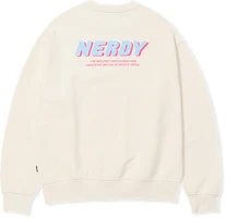 Nerdy Layered Logo Print Pullover Sweatshirt Cream Unisex. PNEF22KC1002 Nerdy Layered Logo Print Pullover Sweatshirt Cream Unisex. PNEF22KC1002