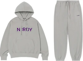 Nerdy Letter Print Hoodie & Jogger Set Unisex Gray PNED23SW0619/PNED23SP0419 Nerdy Letter Print Hoodie & Jogger Set Unisex Gray PNED23SW0619/PNED23SP0419