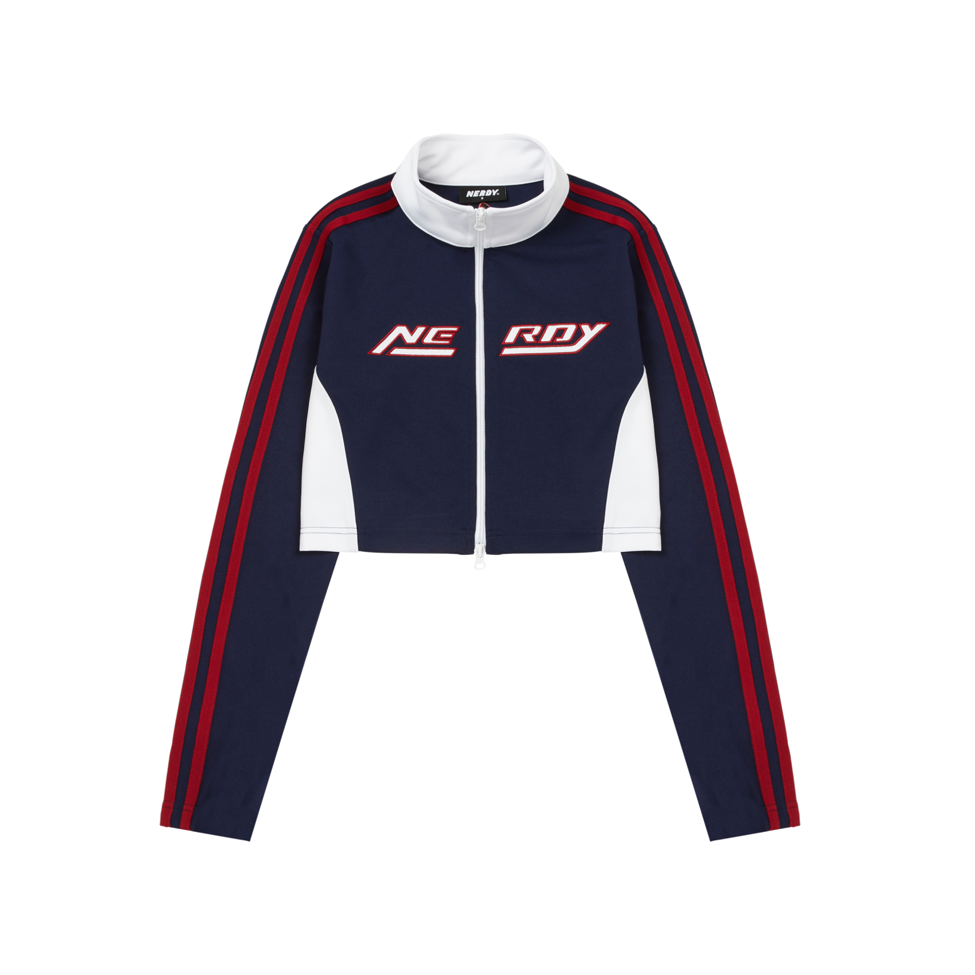 Nerdy Letter Print Short Jacket Casual Long Sleeve Unisex - Dark Blue. PNEF23TR0216