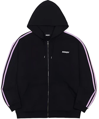 Nerdy Letter Zip-Up Hoodie Jacket Black Unisex Couples' Edition PNES21KE0501 Buy Nerdy Letter Zip-Up Hoodie Jacket Black Unisex Couples' Edition PNES21KE0501