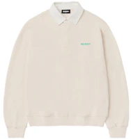 Nerdy Logo Letter Printed Polo Sweatshirt Cream Unisex. PNES23KC10 Nerdy Logo Letter Printed Polo Sweatshirt Cream Unisex. PNES23KC10