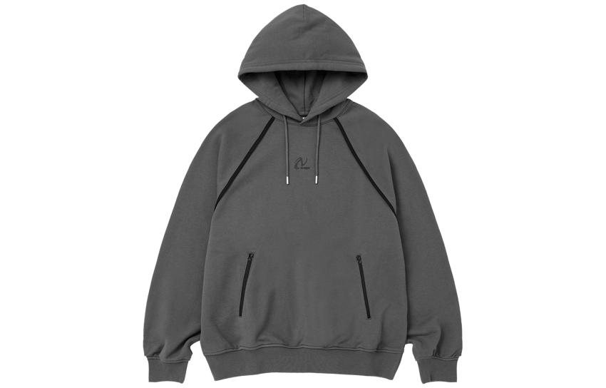 Nerdy Logo Pattern Hoodie Unisex Light Grey Long Sleeve Sweater. PNEF23HD0920