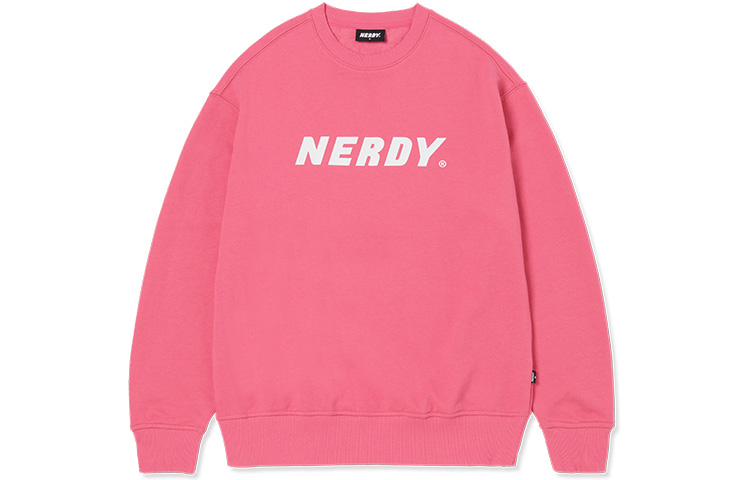 Nerdy Logo Print Crewneck Sweatshirt Unisex - Vivid Pink. PNES23KC032804