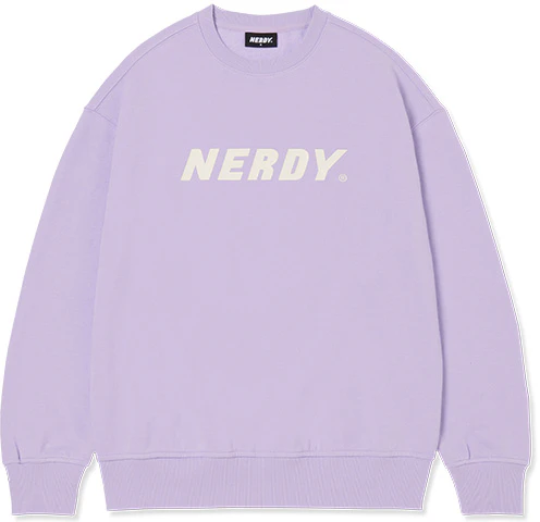 nerdy-logo-print-crewneck-sweatshirt-unisex-light-purple-pnes-23-kc-0336