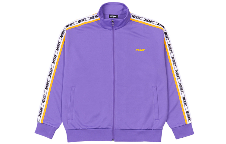 Nerdy Logo Print Double Stripe Jacket Unisex Purple PNEF20KA0117