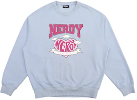 Nerdy Logo Printed Crewneck Sweatshirt Unisex Sky Blue Casual Fit. PNEC22KC2514 Nerdy Logo Printed Crewneck Sweatshirt Unisex Sky Blue Casual Fit. PNEC22KC2514