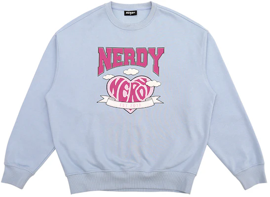 Nerdy 標誌印花男女款圓領長袖上衣 天空藍 休閒版型 PNEC22KC2514 Buy Nerdy 標誌印花男女款圓領長袖上衣 天空藍 休閒版型 PNEC22KC2514