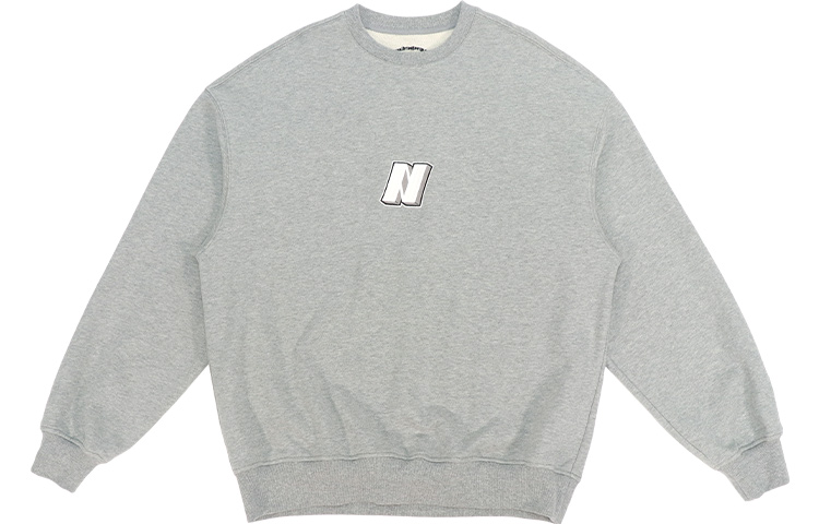 Nerdy Logo Solid Pullover Sweatshirt Unisex Grey - Fall Collection PNEC22KC1319