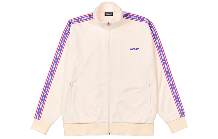 Nerdy Logo Zip-Up Track Jacket Unisex Off-White - Perfect Gift Option PNEF20KA1802
