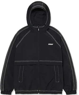 NERDY NY系列對比車線標誌連帽外套 男女款 黑色 PNES23WJ0201 Buy NERDY NY系列對比車線標誌連帽外套 男女款 黑色 PNES23WJ0201