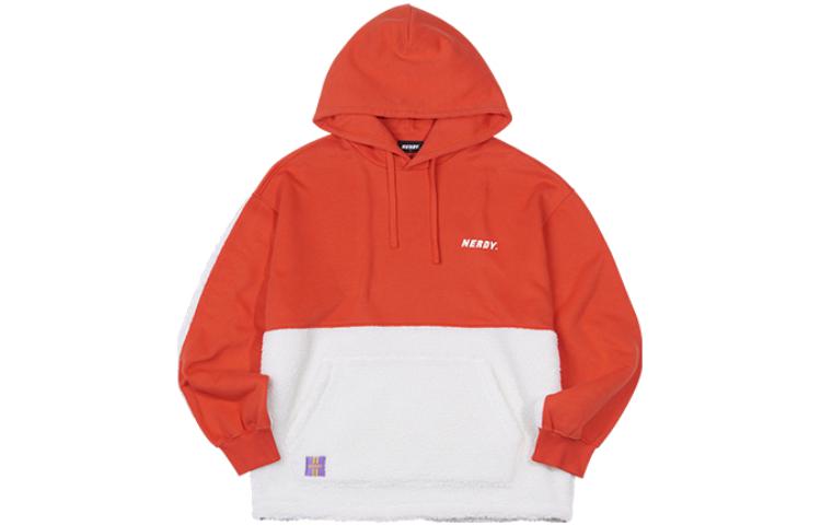 Nerdy Orange Fleece Lined Pullover Winter Sweatshirt Unisex PNEW20KE0506