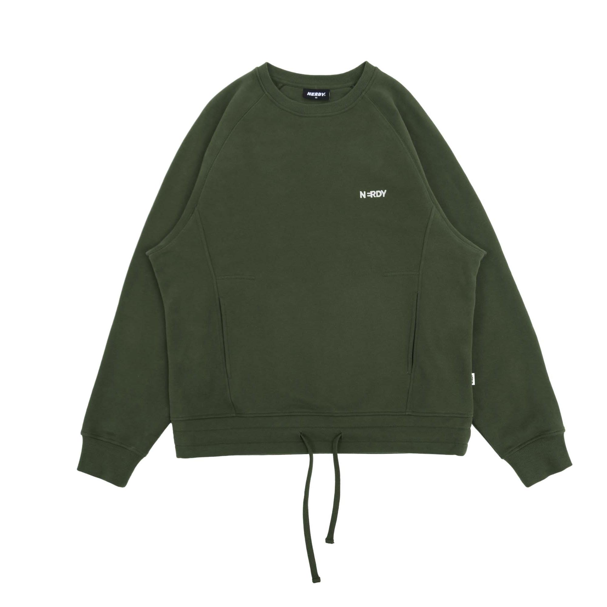 Nerdy Patchwork Letter Crewneck Sweatshirt Unisex Yellow Brown PNED23SW0133