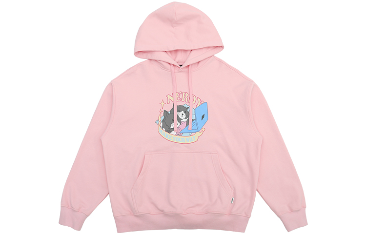 Nerdy Pink Cat Graphic Sweatshirt Unisex PNEC22KE1909