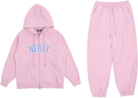 Nerdy Pink Letter Patch Loose Pullover Sweatshirt & Jogger Set Unisex PNED23HD0909/PNED23SP0609 Nerdy Pink Letter Patch Loose Pullover Sweatshirt & Jogger Set Unisex PNED23HD0909/PNED23SP0609