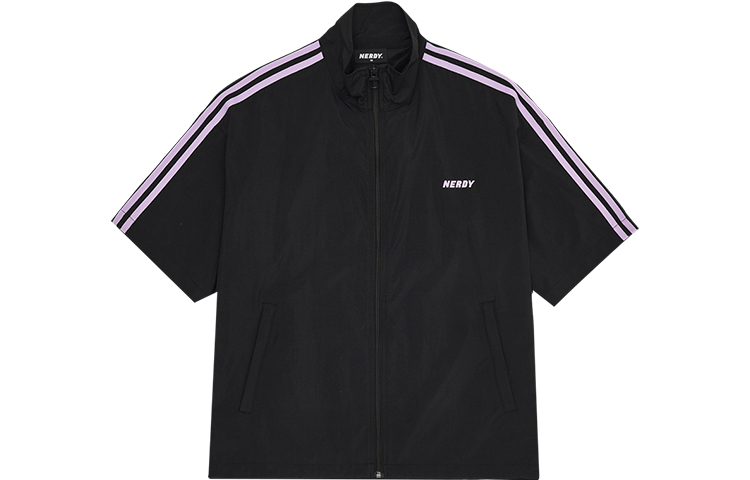 Nerdy Short Sleeve Casual Sports Jacket Unisex BLACK PNES22WJ0301