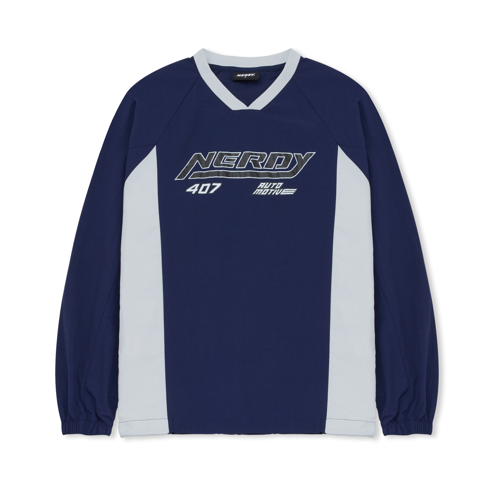 Nerdy Side Drawstring V-Neck Pullover Navy Unisex PNEF23LT0516