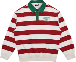 Nerdy Small Logo Embroidered Striped Polo Sweatshirt Red/White Unisex. PNEC23KT0107 Nerdy Small Logo Embroidered Striped Polo Sweatshirt Red/White Unisex. PNEC23KT0107