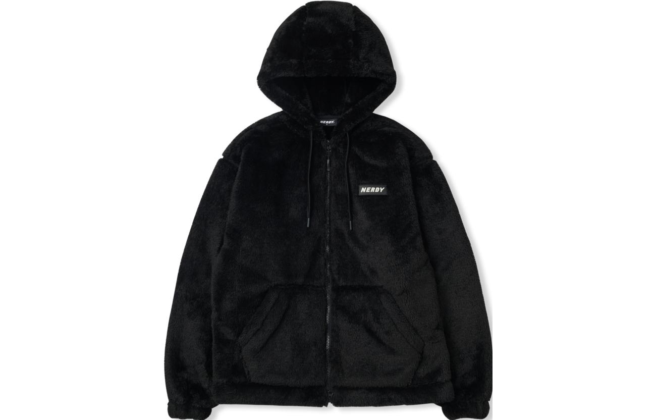 Nerdy Solid Color Metallic Zip Logo Printed Loose Jacket Unisex PNEW22KJ0101