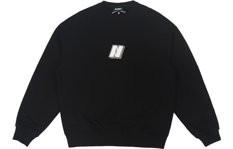 Nerdy SS22 Black Logo Pullover Sweatshirt Unisex Casualwear PNEC22KC1301