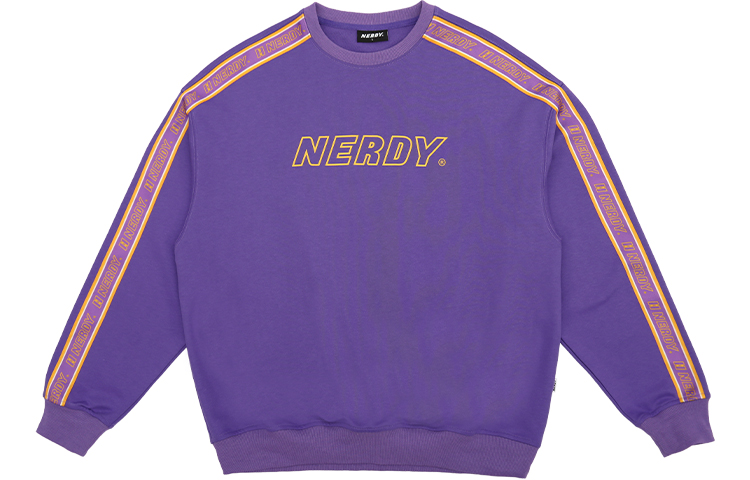 Nerdy SS22 Classic Logo Tape Pullover Crewneck Sweatshirt Unisex Purple PNEC22KC1217