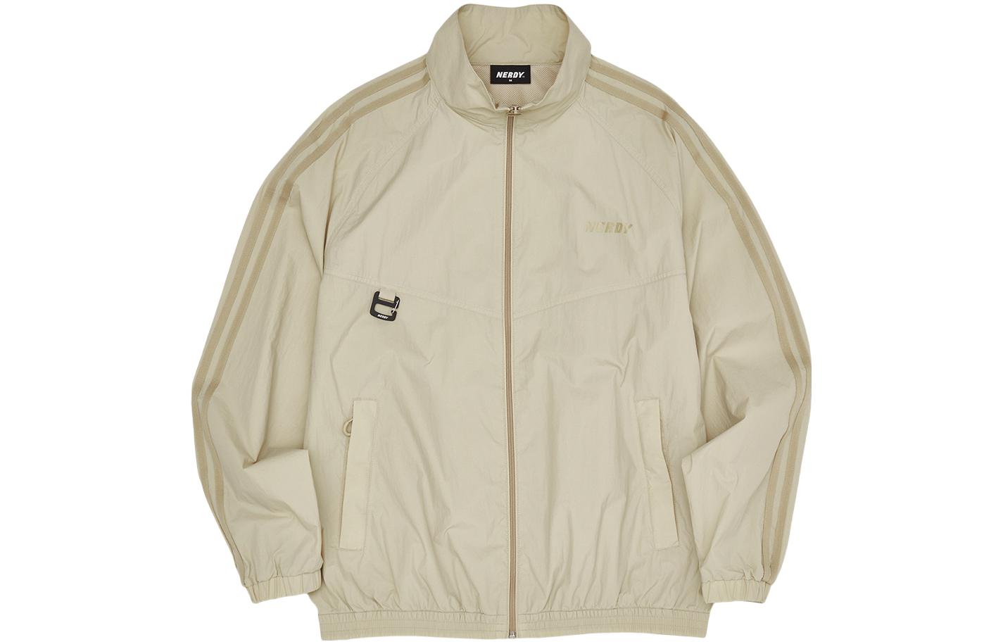 Nerdy SS22 Color-Block Logo Coach Jacket Unisex Khaki - Gift Recommendation PNES22WJ0130