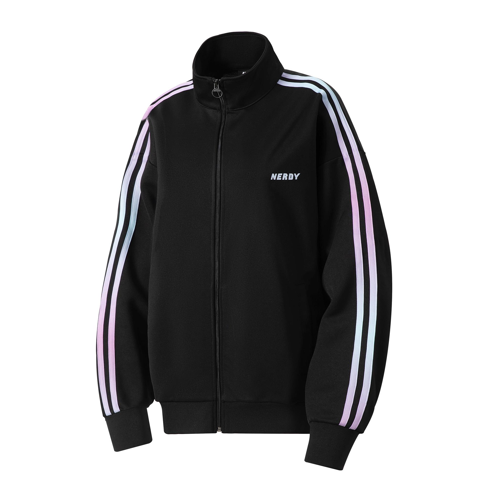 Nerdy SS22 Gradient Side Logo Track Jacket Unisex BLACK PNES22KA0301