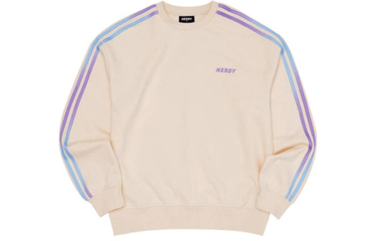Nerdy SS22 Gradient Stripe Sweatshirt Unisex Cream Color PNES22KC1002