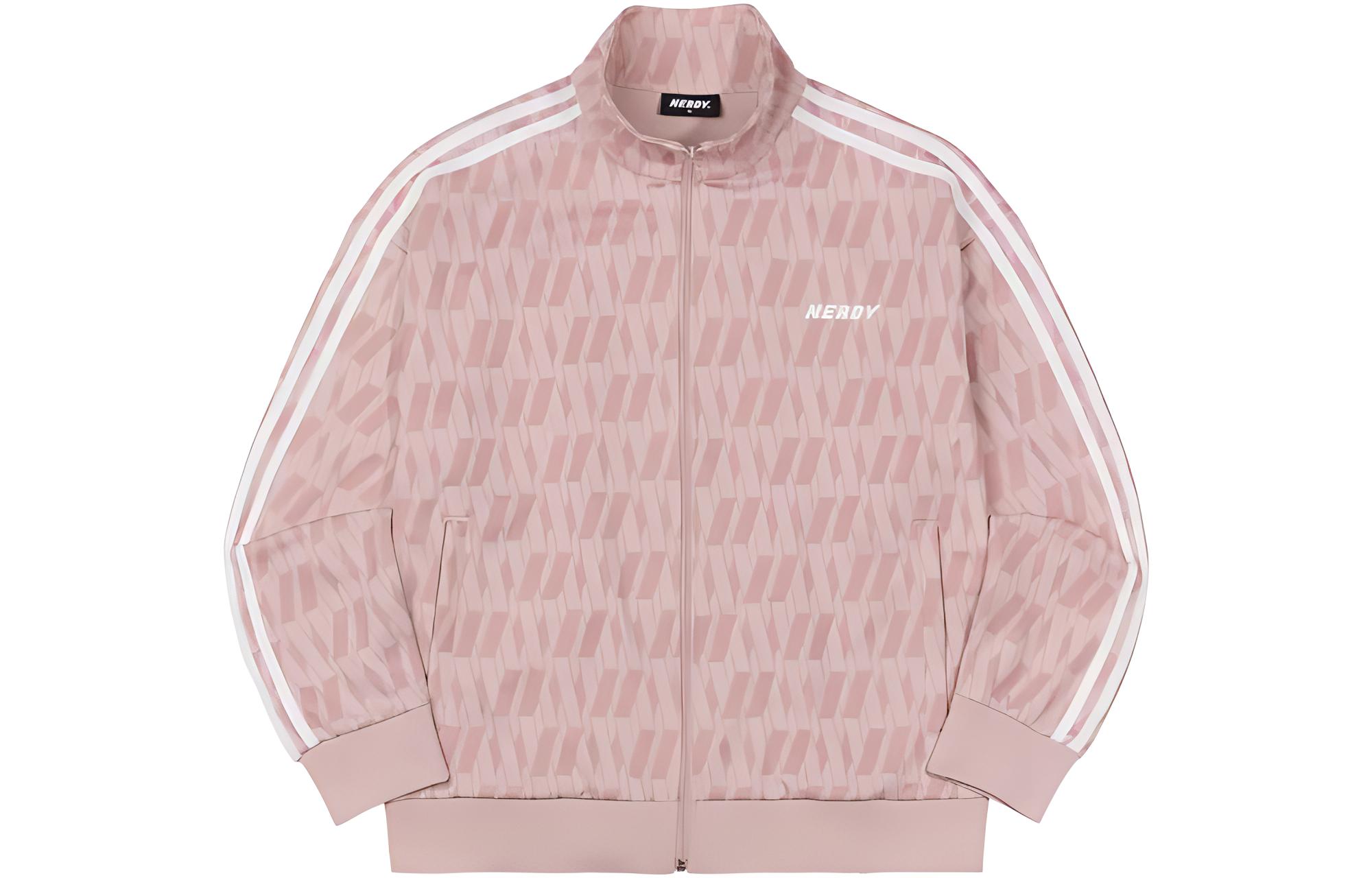 Nerdy SS22 Pink Logo All-Over Print Track Jacket Unisex PNES21KA210906