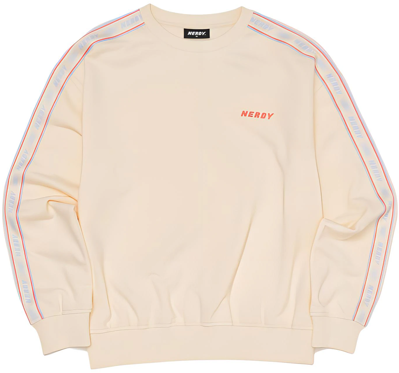 nerdy-ss-22-side-logo-tape-loose-sweatshirt-unisex-cream-color-pnes-22-kc-0802