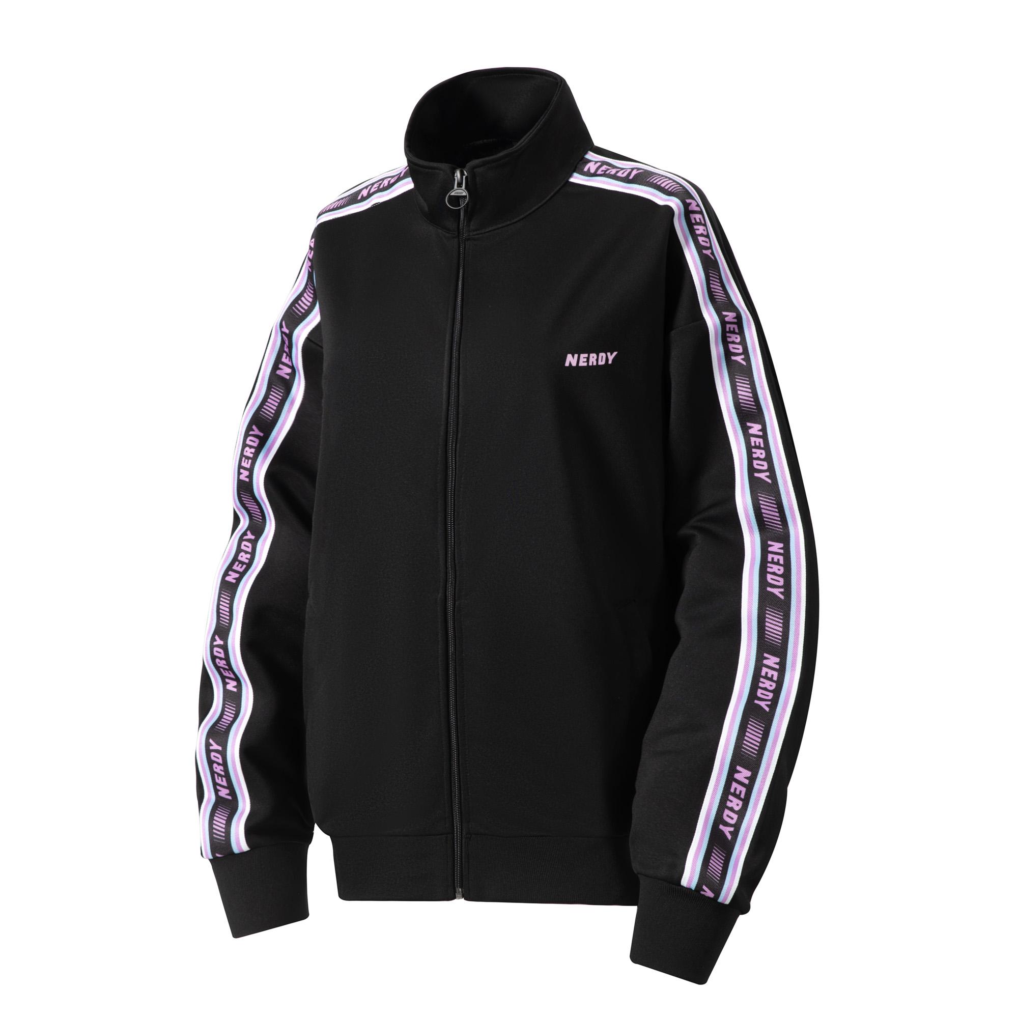Nerdy SS22 Side Logo Track Jacket Unisex Black. PNES22KA0101