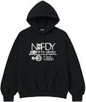 Nerdy SS23 Black Letter Print Loose Fit Hoodie Unisex Casual Style. PNES23KE6101 Nerdy SS23 Black Letter Print Loose Fit Hoodie Unisex Casual Style. PNES23KE6101