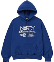 Nerdy SS23 Blue Letter Print Loose Fit Hoodie Unisex Casual Pullover PNES23KE6116 Nerdy SS23 Blue Letter Print Loose Fit Hoodie Unisex Casual Pullover PNES23KE6116