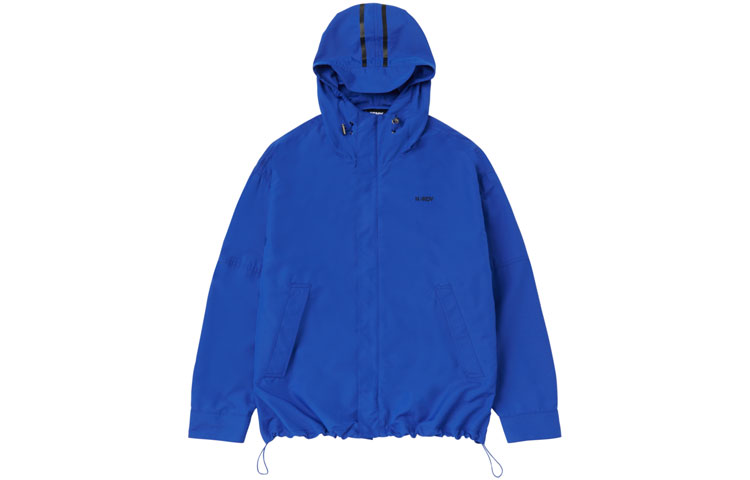 Nerdy SS23 Blue Unisex Solid Color Straight Long Sleeve Hoodie Jacket PNES23WJ0913