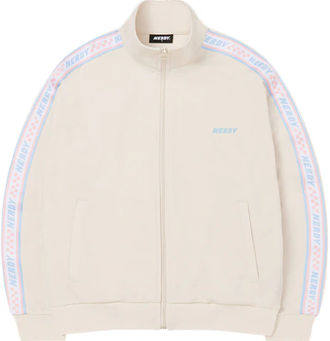 nerdy-ss-23-checkerboard-letter-logo-loose-jacket-cream-unisex-pnes-23-ka-0202-1