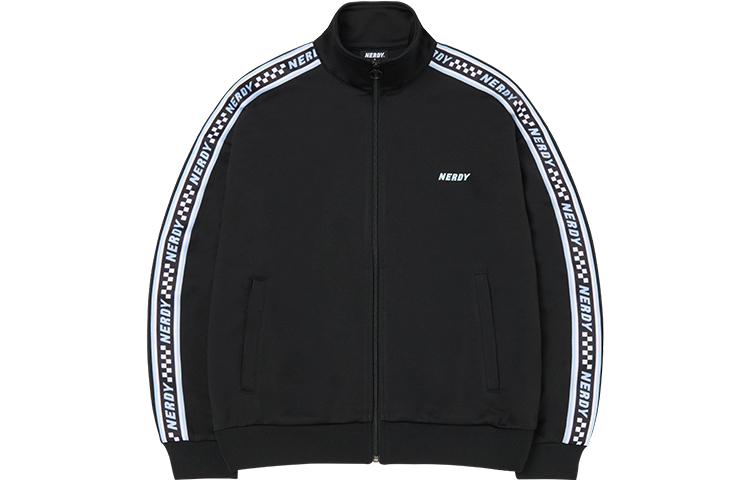 Nerdy SS23 Checkerboard Logo Print Loose Jacket Unisex BLACK PNES23KA0201-1