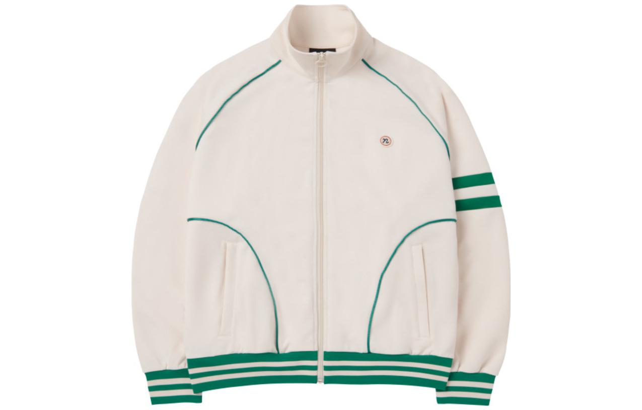 Nerdy SS23 Contrast Collar Loose Fit Zip-Up Jacket Unisex Off-White PNEU23KA2902