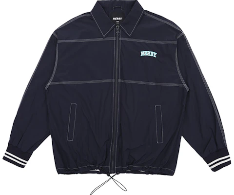 Nerdy SS23 刺繡拼色教練外套 男女通用 - 深藍色 PNEC23WJ0416 Buy Nerdy SS23 刺繡拼色教練外套 男女通用 - 深藍色 PNEC23WJ0416